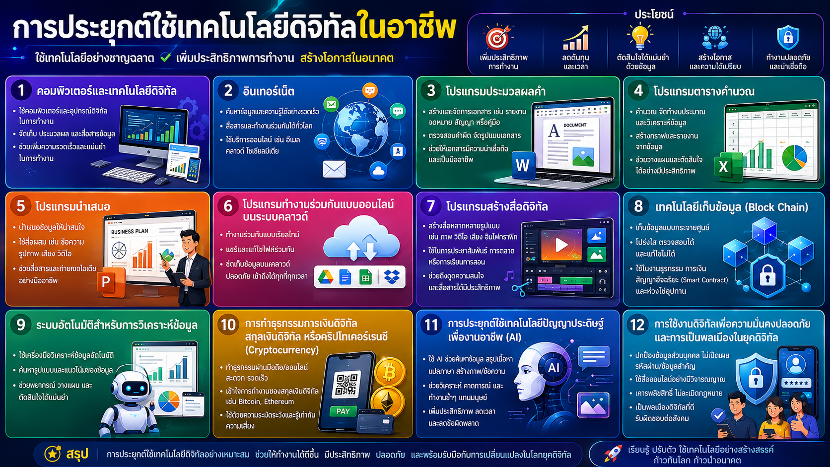 30001-1003 การประยุกต์ใช้เทคโนโลยีดิจิทัลในอาชีพ   